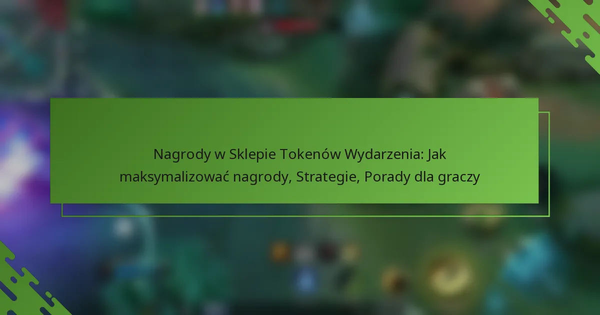 Nagrody w Sklepie Tokenów Wydarzenia: Jak maksymalizować nagrody, Strategie, Porady dla graczy