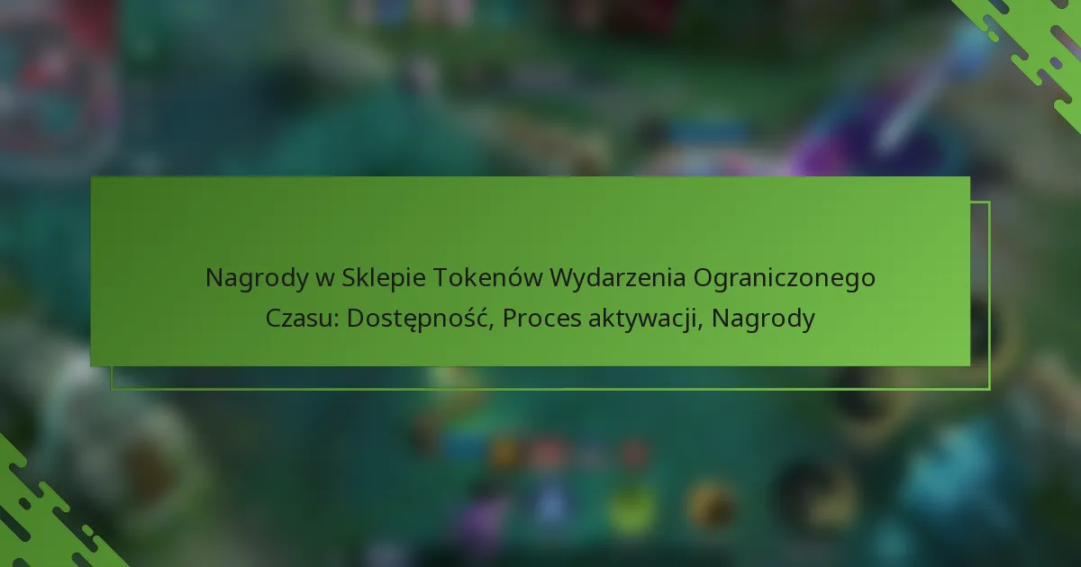 Nagrody w Sklepie Tokenów Wydarzenia Ograniczonego Czasu: Dostępność, Proces aktywacji, Nagrody