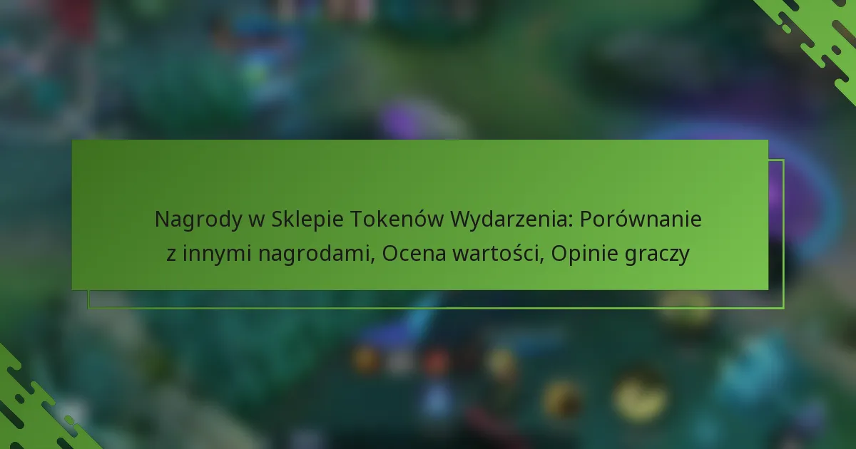 Nagrody w Sklepie Tokenów Wydarzenia: Porównanie z innymi nagrodami, Ocena wartości, Opinie graczy