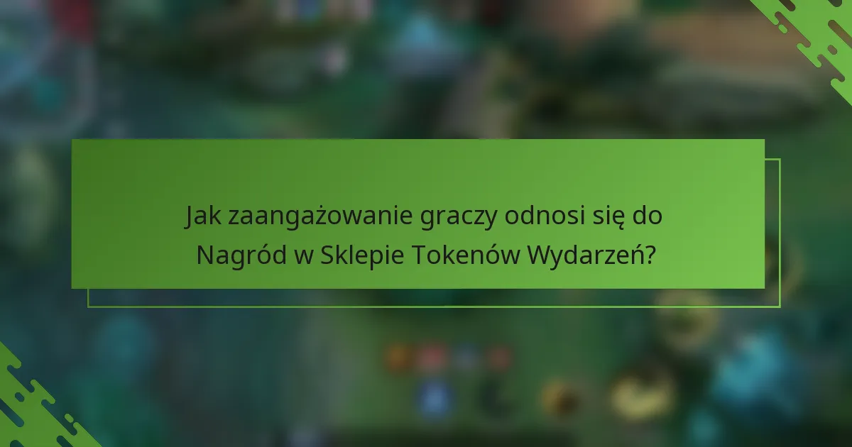 Jak zaangażowanie graczy odnosi się do Nagród w Sklepie Tokenów Wydarzeń?