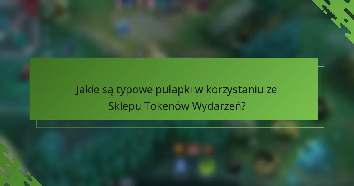 Jakie są typowe pułapki w korzystaniu ze Sklepu Tokenów Wydarzeń?